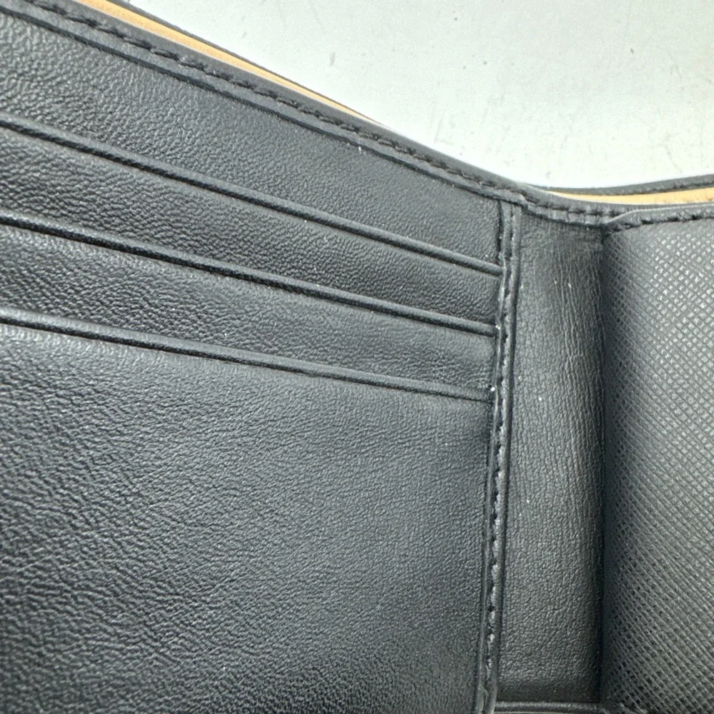 Black Coach Men's Leather Wallet F74768 New Bi-fold With Insert